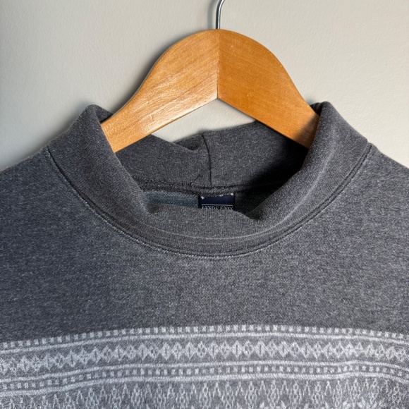 Lands' End Women's Sweater Long Sleeve Fair Isle Turtle Neck Lightweight Gray XL - Picture 3 of 13